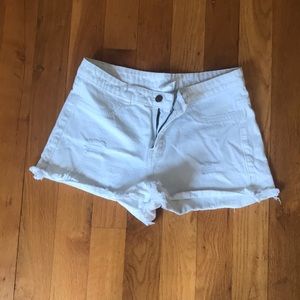 Womens white jean shorts. Size medium. Gently worn.